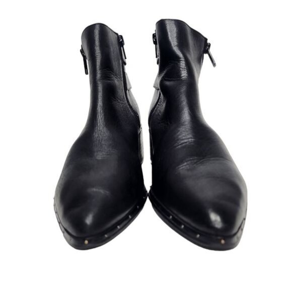 BLEECKER & BOND Georgia Black Leather Ankle Booties - Picture 5 of 14